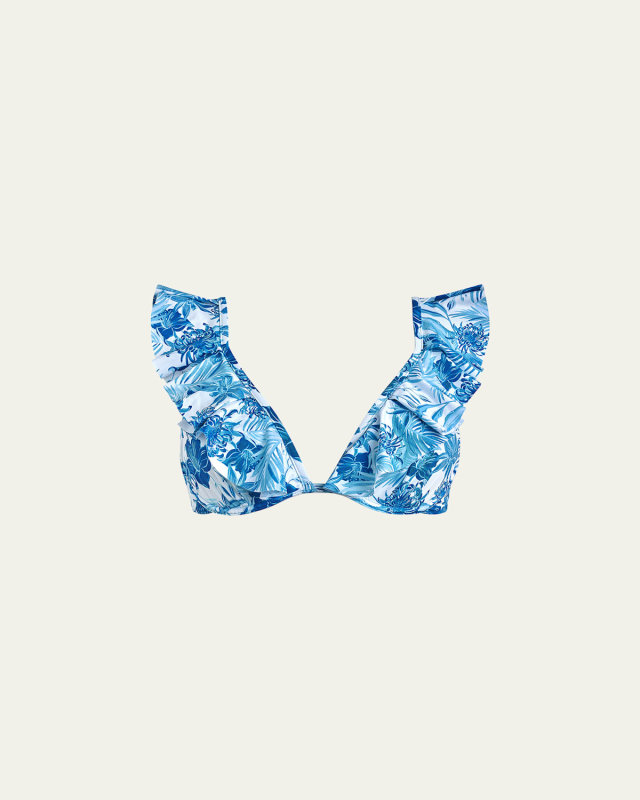Tahiti Flowers Flutter Bikini Top
